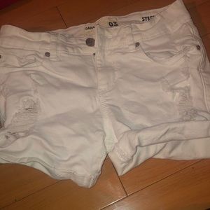 White jean shorts